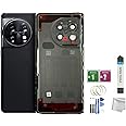 JMBTQ for Oneplus 11 Back Glass Cover with Camera Glass Lens Replacement for OnePlus 11 5G All Versions +Tools (Black)