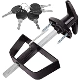 Shed Door Latch T-Handle Lock Kit with 5 Keys,BTEOBFY 5-1/2" Stem Storage Barn Shed Door Hardware Lock Set for Playhouses, Chicken Coops,Camper (Black)