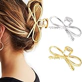 Banatra Bow Claw Clips Gold Medium Metal Hair Clips Fancy Hair Accessories for Women