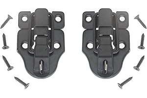 LBTODH Retro Style Duckbilled Toggle Hasp Latch 2 pcs Antique Toggle Hasp Latch with Padlock Hole for Jewelry Box Cabinet Toolbox Suitcase,with Mounting Screws (Black)