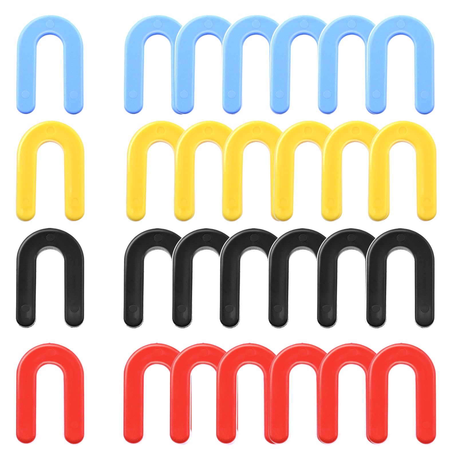 Swpeet 200Pcs 4 Sizes 1/4 Inch, 3/16 Inch, 1/8 Inch, 1/16 Inch Plastic Shims Horseshoe Shims U Shaped Tile Spacers Assortment Kit, Structural Horseshoe U Shaped Tile Plastic Shims for Leveling