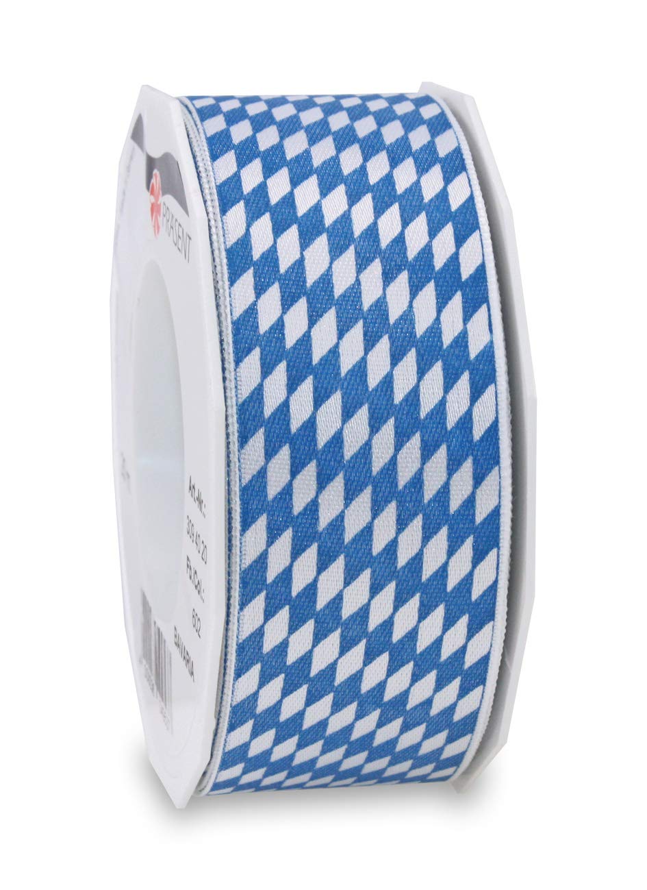Präsent - Bavaria Printed Satin Ribbon White-Blue 40 mm Width, 20 m Length — image 1