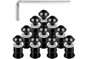 GEEHUA 10Pcs Motorcycle Windshield Bolt Screw Kit, M5 Aluminum Alloy Windscreen Body Mount 5mm Fairing Fasteners Screws Bolts Nuts for Motorcycle Fairings(Black)