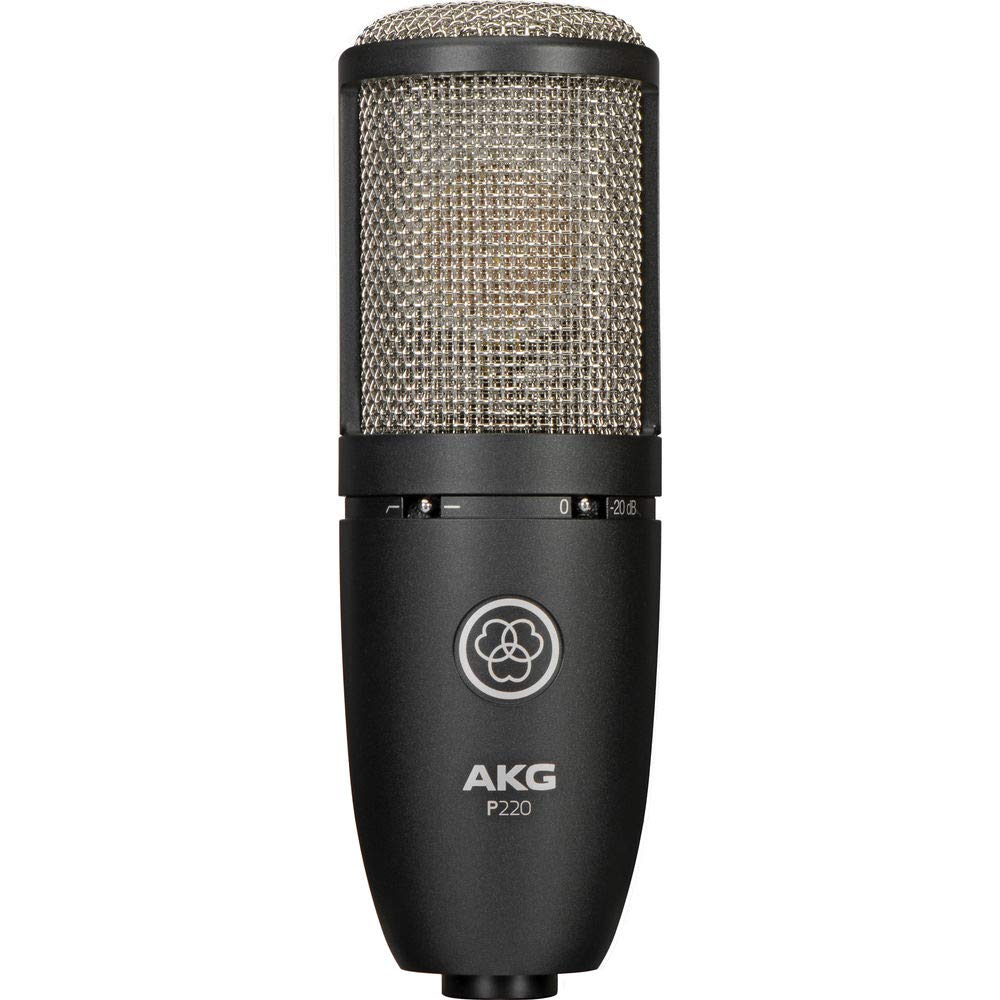 AKG Project Studio P220 Large Diaphragm Condenser Microphone With Pop Filter and XLR To XLR Cable