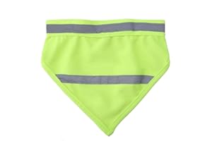 TOPINCN 2pcs/Set Pet Bandanas Safety Reflective Strip Night Collar Medium & Small Dogs Puppy Triangle Scarf Bib Neckerchief(L-Fluorescent Yellow)