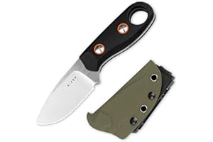 Kizer Beaver Fixed Blade Knife with Sheath, 2.75" Nitro-V Blade EDC Fixed Blade Camping Knife with Black G10 Handle, Small Bushcraft Survival Knives, Outdoor Hunting Knives for Men Women, 1078M1