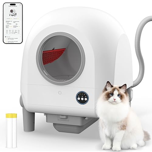 Self Cleaning Cat Litter Box: omzer 100L Large Capacity Automatic