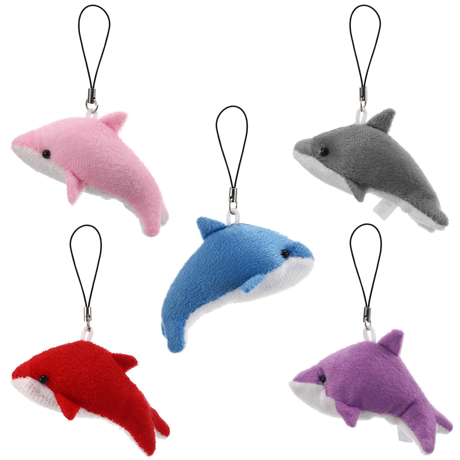 HEMOTON 25 pcs Assorted Color Dolphin Plush Keychain Dolphin Pendants Key Bag Phone Decor Cute Plush Party Favors Goodie Bag Fillers Backpack Charms