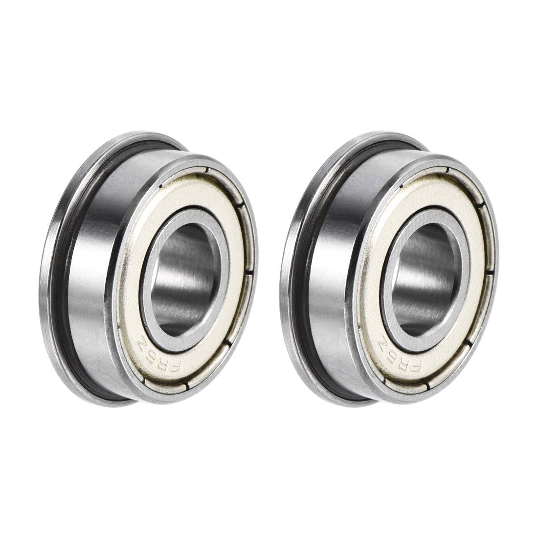 sourcing map FR6ZZ Flanged Ball Bearing 3/8"x7/8"x9/32" Double Shielded Chrome Steel Bearings 2pcs