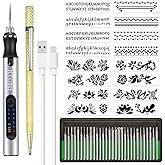Rechargeable cordless Electric Micro Engraver Pen Mini DIY Engraving Tool Kit for Metal Glass Ceramic Plastic Wood Jewelry wi