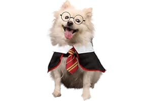 Coomour Dog Halloween Costume Pet Wizard Shirt Funny Cat Clothes for Dogs Cats Clothing with Glasses (Small)