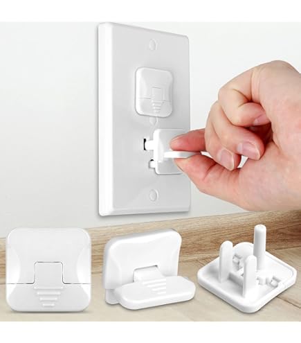 FUOYLOO 100-Pack 3-Prong Electrical Plug Protectors – Plastic Outlet Covers For Child Safety, White