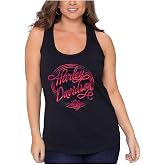 Harley-Davidson Women's Fever Dreams Sleeveless Racerback Tank Top - Black