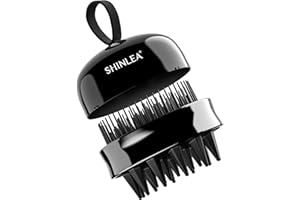 SHINLEA 2 in 1 Scalp Massager Hair Growth,Scalp Scrubber with Soft Silicone Bristles for Dandruff Removal,Shampoo Brush for Exfoliation,Head Massager for Both Wet and Dry Use (Black)