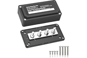 Jamgoer 300A Bus Bar Heavy-Duty Module Design Power Distribution Block 12V 24V 48V DC Busbar Box with 4X M8(5/16") Terminal S