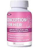 conception for her Fertility Supplements for Women, Prenatal Vitamin Support with Myo-Inositol, Folate, and Chasteberry – Supports Hormonal Balance, Ovulation & Regular Cycles – 90 Capsules