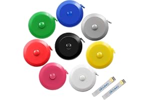 DiCUNO Retractable Measuring Tape, 60-Inch Flexible Double-Scale Tailor Tape for Sewing & Body, Pocket Size, 8-Pack (8 Colors