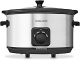 Morphy Richards 6.5L Slow Cooker Ceramic Pot Brushed Steel view 1
