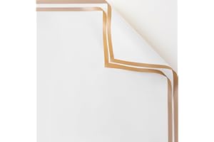 ARIFLOR 20Sheets Golden Edge Waterproof Flower Bouquet Paper - 20408 Plastic Fresh Floral Wrapping Paper, Christmas Gift Packaging, Gift Packaging, DIY Crafts, Florist Bouquet Supplies