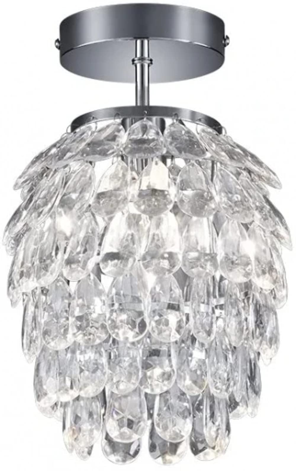 Reality Leuchten R60451006 Petty A++ to E Ceiling Light, Acrylic, E14, Chrome, 20 x 20 x 27 cm