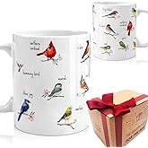 SUUURA-OO Novelty Types of Birds Animal Mug Gifts for Bird Lovers, Funny Bird Watcher Gift for Ornithologist, Cardinal Hummingbird Kingfisher Birds Christmas Gifts 11Oz