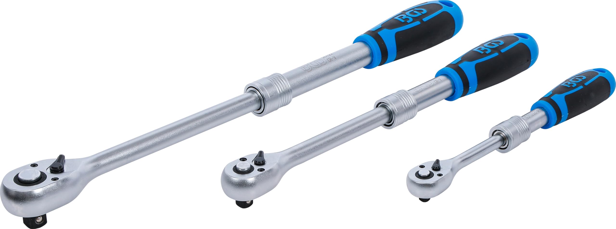 BGS 25123 | Reversible Ratchet Set | extendable | 6.3 mm (1/4") - 10 mm (3/8") - 12.5 mm (1/2") | 3 pcs.