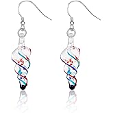 Colorful Spiral Irregular Glass Statement Earrings for Women