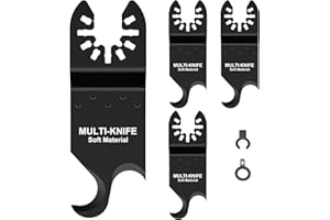 LYDODOKA 4Pcs Oscillating Multi Tool Hook Knife Blade Set, High Carbon Steel Multitool Saw Blades with Adapter, Universal Osc