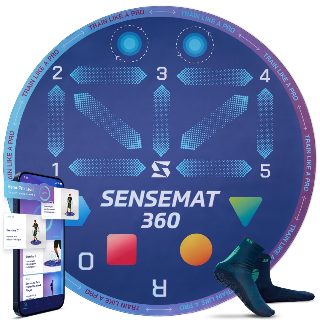 Photo 1 of * USED***Sensemat 360 Soccer Training Mat | 360 Degree Design Non Slip Training Mat | Soccer Footwork Training | Strength & Coordination for All Ages & Levels | Improve Skills & Control with Professional Soccer Coach Program 50+ Exercise Videos
