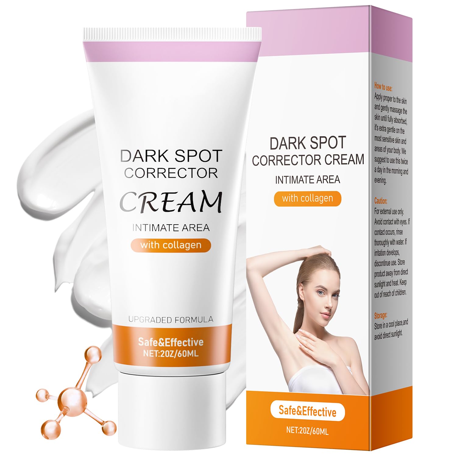 Dark Spot Cream for Inner Thighs, Underarm, Neck, Armpit, Knees, Elbows, Private Areas, Intimate Areas for Brightening Skin 60 g / 2 OZ
