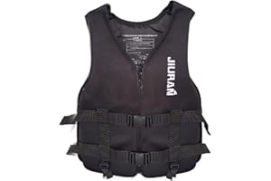 huraty Adjustable Floating Swim Vest, Unisex Boating Vest Front Zipper, Teenager Swim Jacket for Safety Outdoor Water Sports Buoyancy Vest