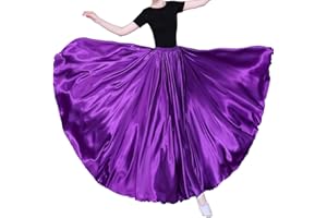 SANCAN Women Long Tulle Retro Maxi Tea Ankle Length Shiny Skirt for Belly Dancing Dance Costume Cosplay Holiday Weekend Party