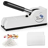 Blosail Pill Crusher – Crushes Pills to Fine Powder – Pill Grinder with 100 Pouches – Medical Grade Pill Press for Elderly, C