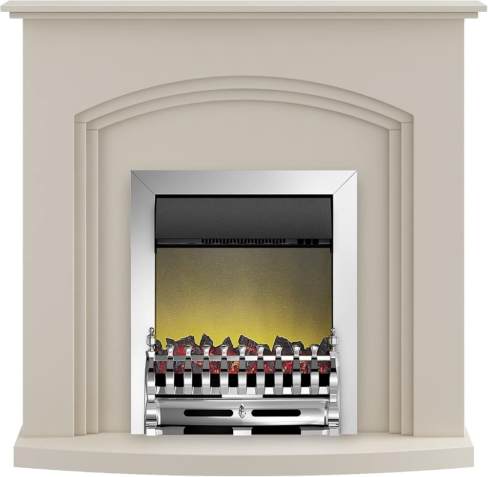 Adam Truro Cream Fireplace 41 Inch with Blenheim Chrome Electric Fire