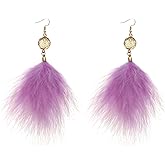 Winssigma Feather Earrings for Women Long Dangle Bohemian Feather Tassel Earrings