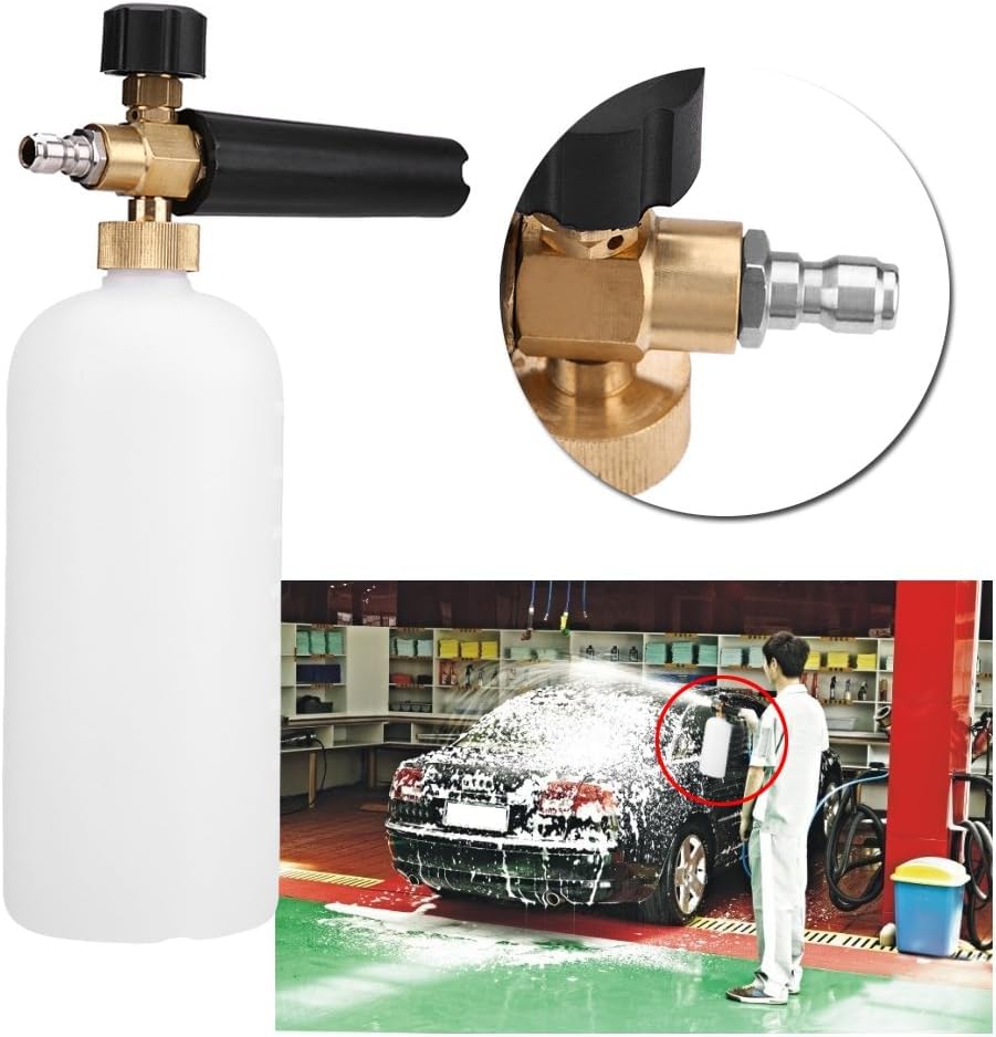 Boquillas de Espuma para Hidrolimpiadoras,Compatible Karcher SerieK(K2-K7) con Conector Rápido de 1/4"，750ML Boquilla Ajustable para Detallado de Autos, Limpieza de Casas y Jardines