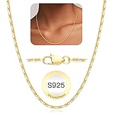 GEMAZE Italian 1.3mm Snake Chain 14K Gold Plated 925 Sterling Silver Chain Necklace for Women, Non-Tarnish, Tangle-Free, Silky-Smooth, Gift-Ready Luxury Chain