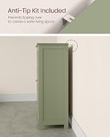 VASAGLE Laurel Green Bathroom Floor Storage Cabinet 4 Drawers 1 Door 30x55x82 cm view 5