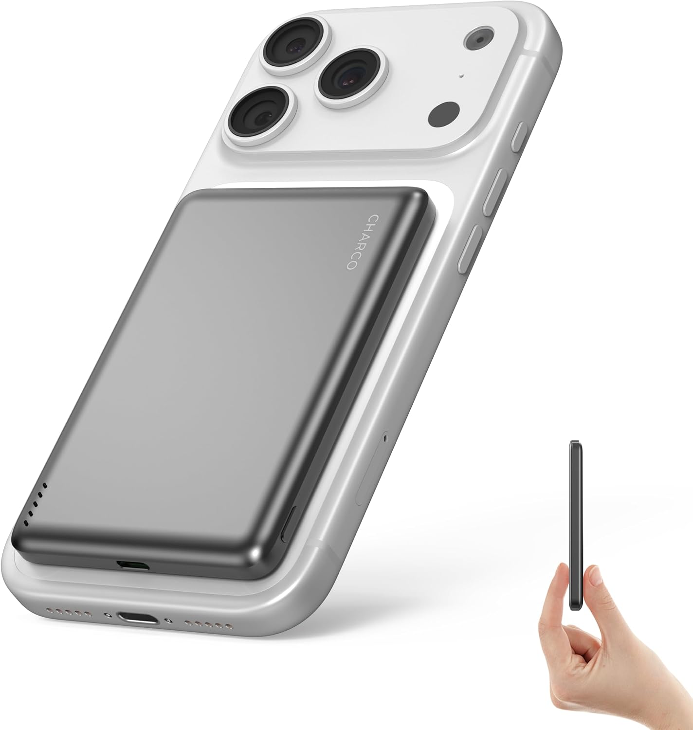 CHARCO Magnetic Power Bank for Magsafe Fast Charging, 5000mAh Wireless Portable Charger with Ultra Slim & Lightweight, Compatible with iPhone 17/16/15/14/13 Series,Travel Essential