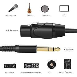 Twozoh XLR Female to 1/4 Inch (6.35mm) TRS