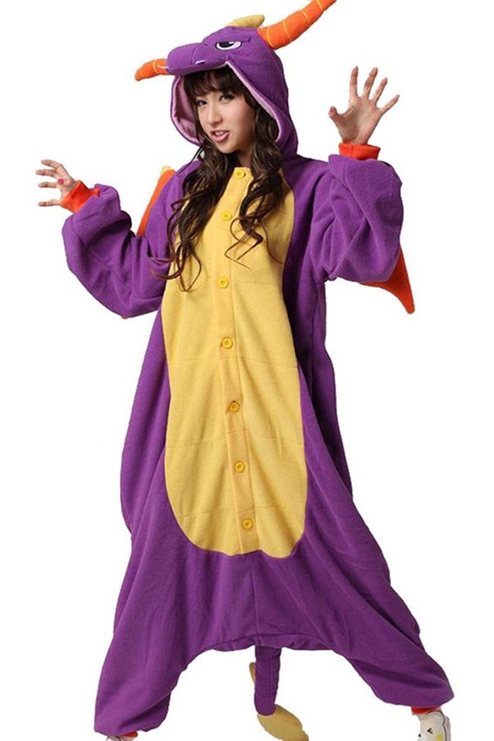 wotogold woto Animal Dragon Pajamas Unisex Adult Cosplay Costumes, L, Purple