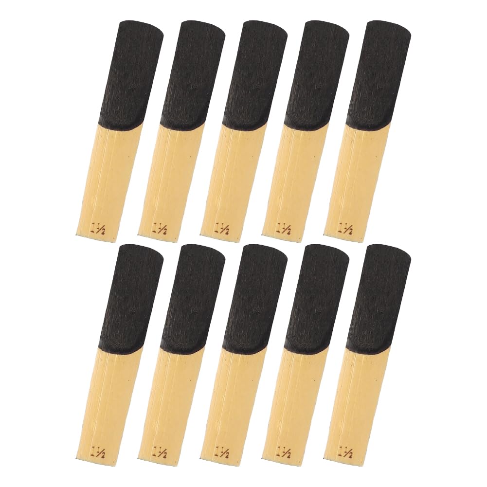 Joyzan Sax Reed, Alto Saxophone Clarinet Reeds Bamboo Bb Tenor Accessories Wind Instrument Soprano Lade Traditional Thinner Strength Clear Sound for Woodwind Musical Beginners Educators Students