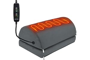 Audoyon Heated Foot Rest Under Desk at Work, Office Desk Accessories Under Desk Footrest with Adjustable Height and Washable 