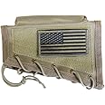 M1SURPLUS Tan Cheek Rest + USA Flag Patch Fits HOWA 1500 Remington 597 700 798 770 Model Seven 7 Winchester Model 70 XPR CZ 452 455 512 527 557 Springfield M1A