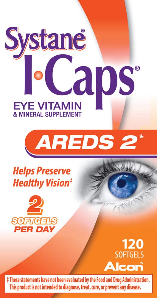 Systane ICaps Eye Vitamin & Mineral Supplement, AREDS 2 Formula, 120 Softgels (Packaging may vary)