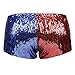 HDE Women's Red and Blue Metallic Sequin Booty Shorts for Harley Misfit Halloween Costume (Red and Blue, X-Large)