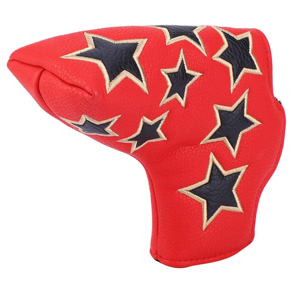 Alomejor Putter Cover Putter Headcover Leather Putter Head Cover with Magnetic Closure (Red)