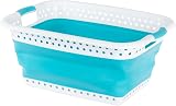 LIVIVO 58L Collapsible Laundry Basket with Handles Turquoise view 2