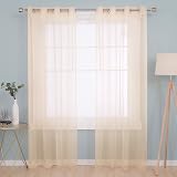 Deconovo Peach Semi Sheer Eyelet Curtains 140x180 cm 2 Pieces view 2