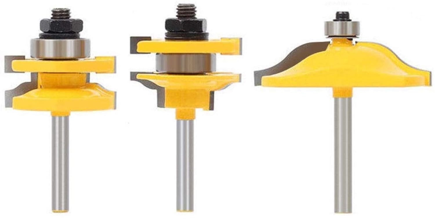 DBoyun 3pcs 1/4 Inch Shank Ogee Rail and Stile Ogee Raised Panel Router Bit Set: Industrial & Scientific